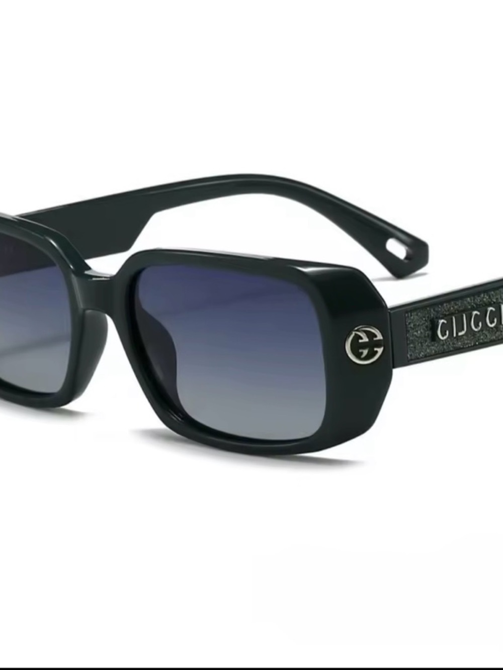 Gucci Black Sunglasses with Gradient Blue Lenses